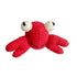 Crab soft plush toy with squeaker, red crab design with claws, sold by stitch + tail