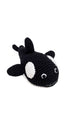 Orca soft plush toy with squeaker, black and white whale design, sold by stitch + tail