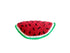 Watermelon soft plush toy with squeaker, red fruit center and green rind design, sold by stitch + tail